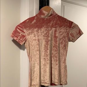 Vintage Velour Orange Mockneck Top